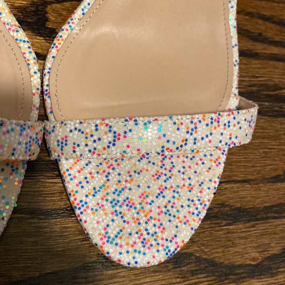 Jcrew leather glitter skinny strap sandals -Italian leather - Picture 1 of 8
